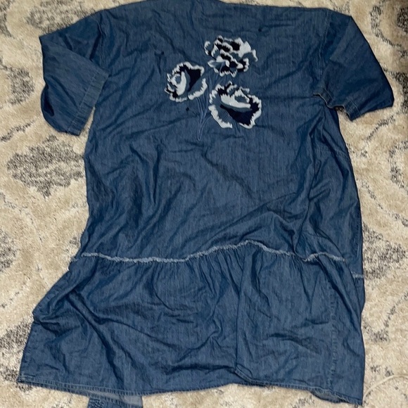 Gap Floral Embroidered Denim  open Kimono - Picture 9 of 11